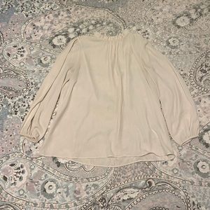 White Blouse ruffle neck size S UNIQLO
